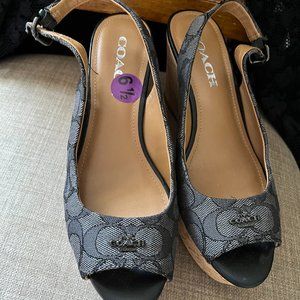 AUTHENTIC COACH WEDGE SANDLES